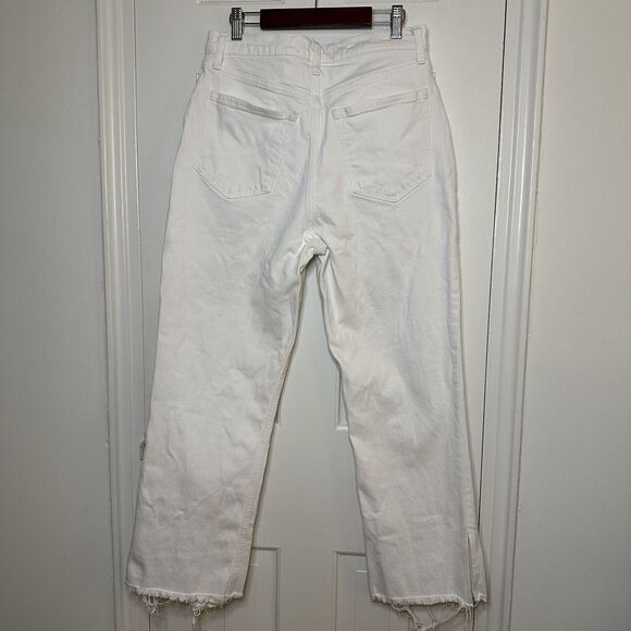 ABERCROMBIE Ultra High Rise Kick Flare Crop Jeans in White Denim Size 28 / 6 - Picture 5 of 8